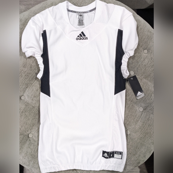 Adidas Football Jersey AZ9291 330 TechFit Hyped, Men's Medium, White Black, - Picture 1 of 4